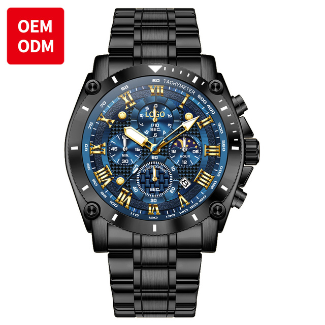 3689 Classic Men Watch Simple Design Quartz Waterproof Stainless Steel Alloy Date Luminous Luxury Fashion Business Sport