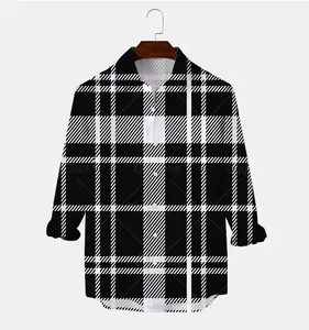 Long Sleeve Autumn 100% Cotton Flannel Custom Plaid Designers Shirt Streetwear