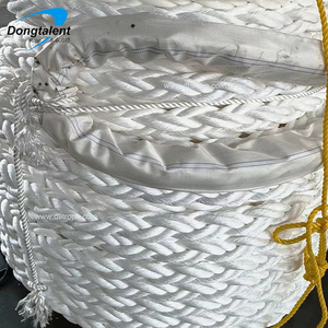 Corda di ormeggio nautica con passacavo a occhiello in poliestere o nylon bianco - Product Image 4