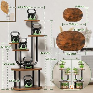 Étagère à <span class=keywords><strong>plantes</strong></span> à 6 niveaux <span class=keywords><strong>pour</strong></span> l'intérieur et la lumière élèvent la lumière en pot support de <span class=keywords><strong>plantes</strong></span> en métal étagère de support de pot de fleur <span class=keywords><strong>pour</strong></span> la maison jardin extérieur intérieur - Product Image 5