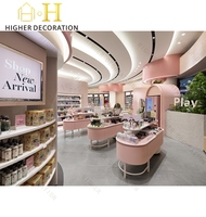 Vitrine de présentation de cosmétiques pour salon de beauté, coiffeur, salon de manucure, étagère simple rose, présentoir de produits de soin de la peau