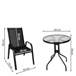 Uplion Ensemble de chaises de table à manger de patio Mobilier de jardin extérieur 3pcs Acier Teslin Hôtel Chaises Ensemble de table Jardin Métal Bistro Sets - Product Image 3