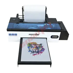 A3 size DTF Tshirt printer with roller for roll PET film for Clothes, shoes, hats, scarves, pants, textiles of all materials