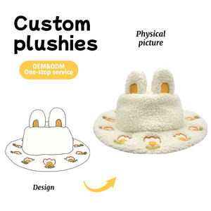 หมวกทรงถังตุ๊กตาน่ารักหมวกหูกระต่ายอินเทรนด์สำหรับเด็กมีตัวอย่างการปรับแต่ง OEM/ODM - Product Image 1