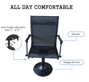 كرسي صيد دوار قابل للتعديل بارتفاع سعر المصنع قابل للطي مع أحزمة مسند للقدمين - Product Image 3