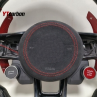 Volant de course YTcarbon pour Golf MK7 GTI GTD GTE R-line, style R8, avec palettes de changement de vitesse en fibre de carbone véritable et LED personnalisées