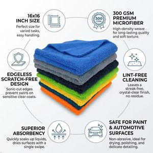 Microfiber <b>Towels</b> 48"x 24" 120 X 60 CM <b>Extra</b> <b>Large</b> Ultra Absorbent Car Drying <b>Towel</b> for Cars and Trucks - Product Image 2
