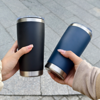 Vaso Térmico RTS de 20 oz, Taza de Viaje con Aislamiento al Vacío, con Tapa, de Acero Inoxidable, Doble Pared, para Café, para el Hogar y la Oficina