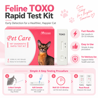 Katzen-Toxoplasma-Antikörper Schnelltest-Kassette Felines Diagnostik-Set für Tierärzte Klinik-Gerät Versorgungspaket