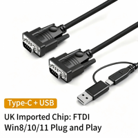 USB C - RS232 Seri Adaptör, 2/4 Port DB9 Pin COM Çoklu Seri Dönüştürücü Kablosu, FTDI Çipli