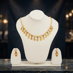 22K Gold Pearl Kundan <b>Necklace</b> Set with <b>Ruby</b> Emerald Stones Traditional Indian Bridal Jewelry with Matching Earrings - Product Image 5