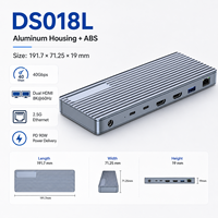 Base Thunderbolt 4 14 en 1, 40 Gbps, 90 W PD, Doble 8K+60Hz, Ethernet 2.5G, Carcasa de Aluminio, en Stock