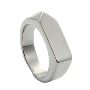Yunnique Anillo rectangular de acero inoxidable para hombre, diseño geométrico, 3283093, joyería de regalo multicolor - Product Image 1