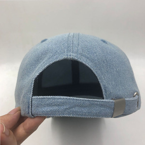 Casquette de baseball en denim personnalisée avec patch en cuir pour hommes - Product Image 2