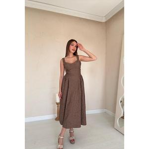 Robe en fourrure de vison en gros, avec fronces latérales, bonnets intégrés, logo personnalisable, tailles XS-2XL, tendance, ODM pour soirées et clubs, style Empire, dos nu, translucide - Product Image 3