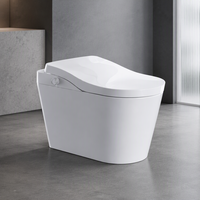 WC intelligent suspendu avec bidet intégré, siège chauffant, chasse d'eau automatique, capteur de couvercle et télécommande