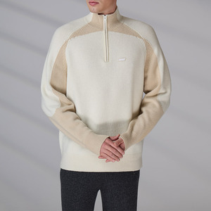 Pull tricoté décontracté pour homme avec logo personnalisé, col zippé, idéal pour le football et le basketball en hiver - Product Image 3