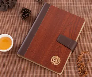 Cuaderno de notas de alta calidad, cuaderno de notas de tapa dura con logotipo personalizado, ecológico, cubierta de madera, nuevo estilo