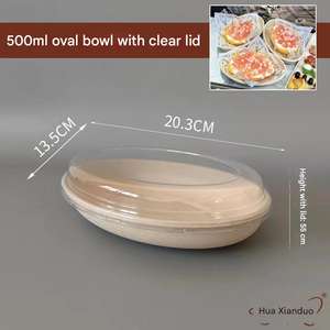 Envase de Alimentos Desechable de Bagazo de 1000ml con Tapa, Apto para Microondas, para Ensaladas y Comida para Llevar - Product Image 3