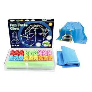 Puzzle per bambini educazione gioco da tavolo giocattoli tubo luminoso con panno blu blocchi di costruzione di perline a 6 colori giocattoli e giocattoli per tende per bambini