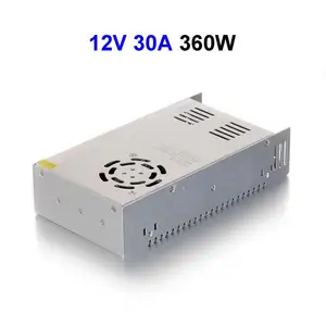 30pcs DC12V 30A 360Wスイッチング電源アダプタードライバートランス50505630 3528 LEDリジッドストリップCCTVセキュリティカメラ用