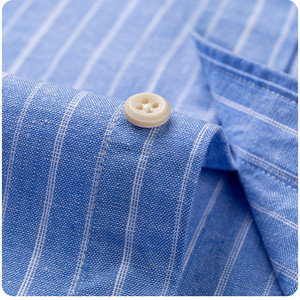 MS-41 grande taille nouveaux hommes à manches longues coton et lin chemises lavé Style coréen mince mode chemises décontractées - Product Image 3