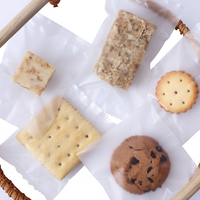 Sachet plat givré en plastique transparent thermoscellable de qualité alimentaire, résistant à l'humidité, pour le stockage et l'emballage de produits de boulangerie, bonbons, noix, biscuits, céréales