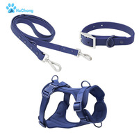 Luxe nouvelle tendance chasse doux imperméable végétalien PVC collier et laisse pour chien néoprène harnais pour chien ensemble
