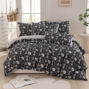 Nouvel arrivage transfrontalier – Parure de lit 3 pièces série <span class=keywords><strong>Demer</strong></span> de qualité export, bords volantés, microfibre brossée, motif floral - Product Image 2