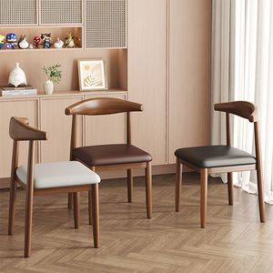 Chaise de salle à manger en bois de style nordique avec dossier pour adultes - Product Image 4