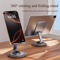 Support de téléphone portable en bois massif à rotation 360°, très vendu °   Support de bureau rotatif et pliable pour regarder des séries et des émissions en direct