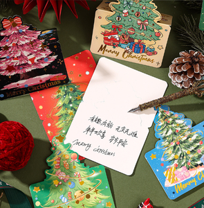 Giấy nghệ thuật tinh tế cây Giáng sinh hình thiệp chúc mừng kỳ nghỉ với các tùy chọn tùy chỉnh-phong cách khác nhau có sẵn - Product Image 4