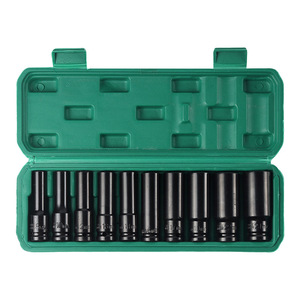 Impact Socket Set 1/2 In Metric Chromium Vanadium Steel Mechanic Tool Kit With Hard Case For Auto Repair - Product Image 3