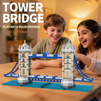 Kit de Modelo Arquitectónico de Plástico Personalizado al por Mayor, Juguete Educativo de Construcción, Juego de Bloques de Construcción de las Torres Gémeas de Londres
