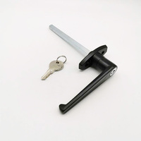 Serrure à poignée en L pour porte de garage HAITAN avec clés, revêtement noir, 217g, modèle MS332