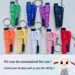 <span class=keywords><strong>Kit</strong></span> d'outils d'autodéfense pour femmes, fournitures, marteau de sécurité automobile, sifflet d'urgence automobile, brise-vitre, porte-clés, coupe-ceinture de sécurité, porte-clés - Product Image 3