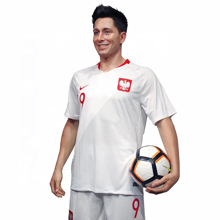 Knappe Voetbal Speler Menselijk Size Sport Ster Wax Mannequin Figuur Voor Verkoop