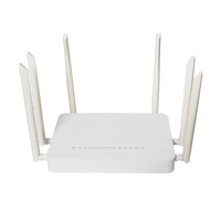 F680 4GE+1USB+2TEL GPON ONT 6 antennes SC UPC Équipement fibre optique Routeurs Gigabit avec Wi-Fi double bande FTTH