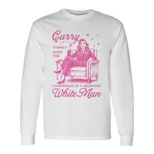 Porta tu personalidad con confianza con una camiseta de manga larga de un hombre blanco mediocre. - Product Image 1