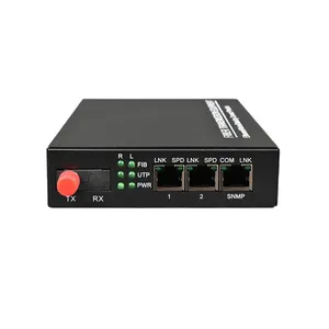 Convertidor de medios de fibra óptica Gigabit Ethernet de 2 puertos gestionados con SNMP