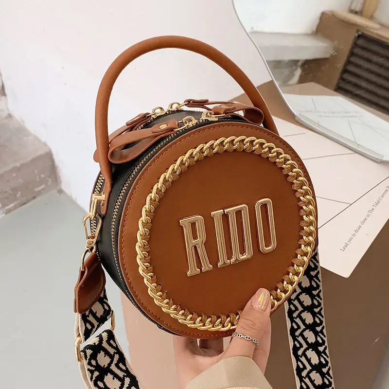 2022 modern circle handbag leather shoulder bags small unique ladies women sling bags wholesale handbags india