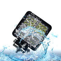 Phare de camion en aluminium + PC, lumière stroboscopique jaune, lumière blanche, 177W, 4 pouces, phare de travail carré LED pour Jeep, tracteur, véhicule tout-terrain