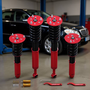Ammortizzatori regolabili per W220 S430 00-06, sistema di sospensioni tuning con ammortizzatori rossi e kit molle - Product Image 2