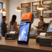 Terminal de paiement Android 13 Octa-core 3 Go/16 Go USB Bluetooth 5 pouces NFC GMS 4G avec imprimante thermique pour supermarché et restaurant