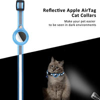 Nouveau Collier Réfléchissant Réglable pour Chat avec Boîtier AirTag et Clochette, Support AirTag, Accessoires pour Animaux de Compagnie 2026