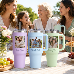 Gobelet isotherme personnalisé 40 oz avec photo, <span class=keywords><strong>tasse</strong></span> de voyage en acier inoxydable avec poignée et paille, idéal pour les cadeaux et l'usage quotidien - Product Image 4