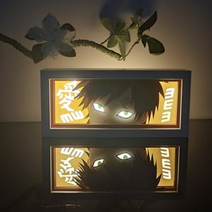 Jujutsu Kaisen Megumi Fushiguro Caja de Luz LED con Sombra, Disponible en Almacén de EE. UU., Envío <span class=keywords><strong>Hoy</strong></span>, Decoración de Pared de Anime 3D Brillante - Product Image 2