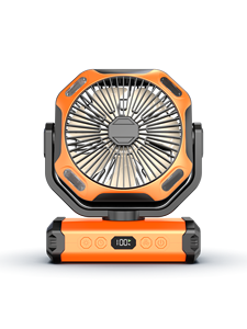 Ventilateur de camping - Ventilateur rechargeable alimenté par batterie 10800 mAh avec LED et crochet de suspension - Product Image 1