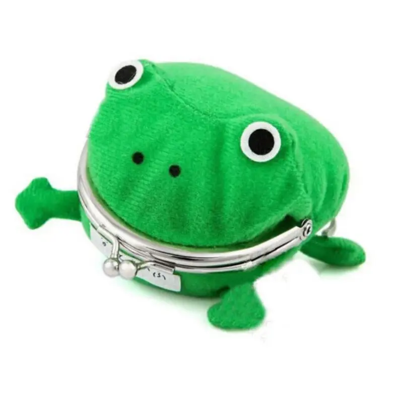 Hot Selling Cartoon Cute Plush Pouch Small Key Wallet Frog Manga Flannel Plush Coin Purses Bags Holder