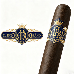 Étiquette adhésive personnalisée avec logo privé, en vinyle imperméable, gaufrée, avec dorure à chaud, pour bande de cigare - Product Image 1